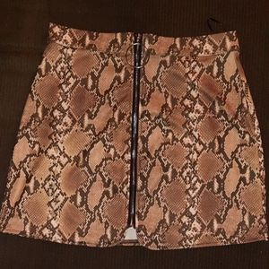 Snakeskin mini skirt